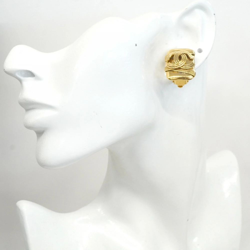 CHANEL Gold Logo Earrings - Picture 5 of 8